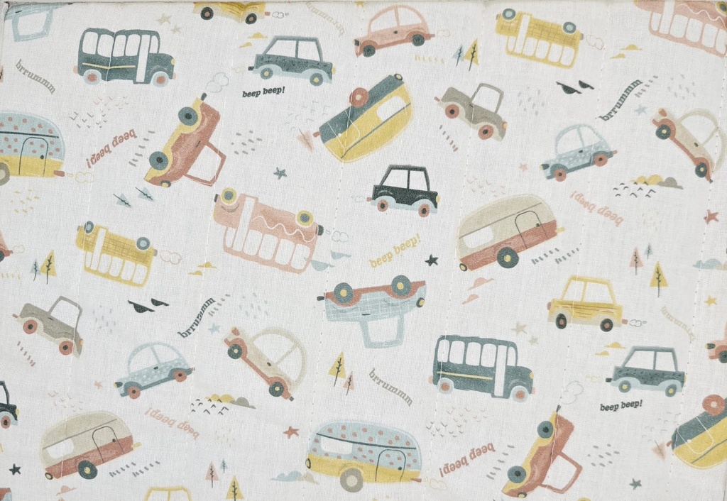 Algodón acolchado coches / flor