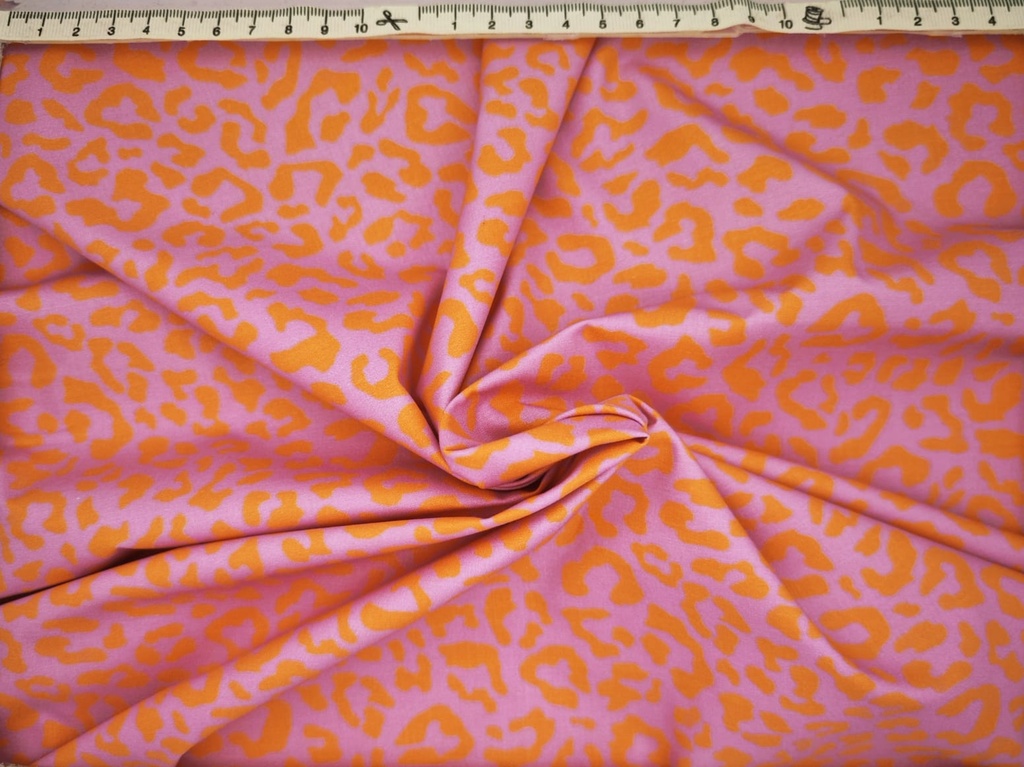Algodón leopardo naranja malva