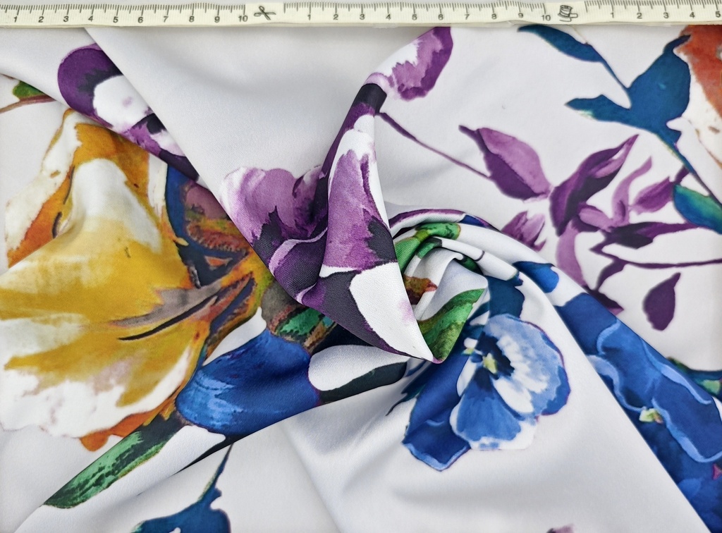 Mikado  floral gris perla multicolor 