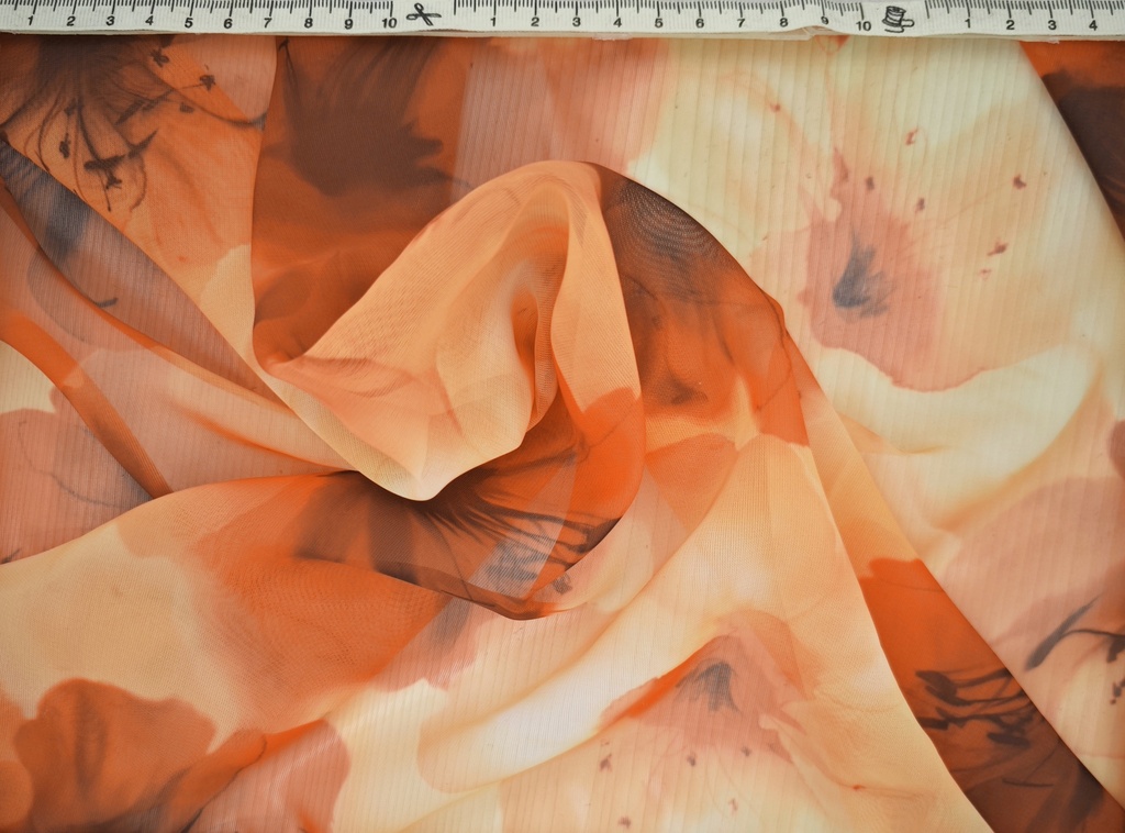 Gasa flores naranja
