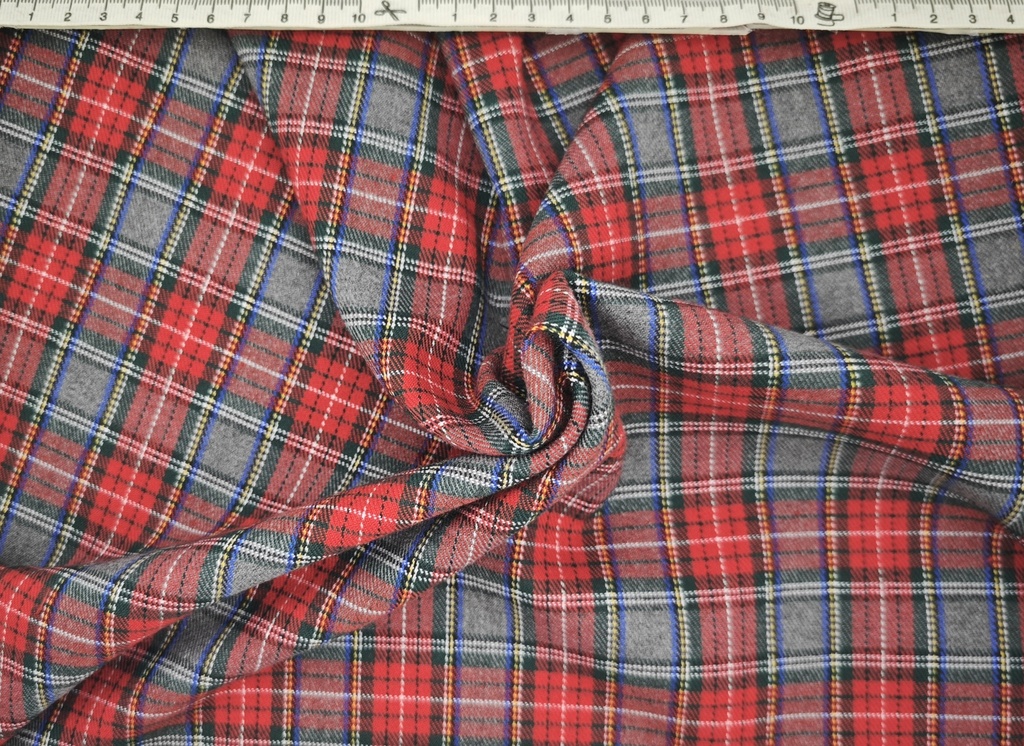 Cuadro tartán gris rojo