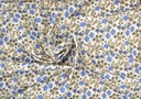 Algodón flor azul beige