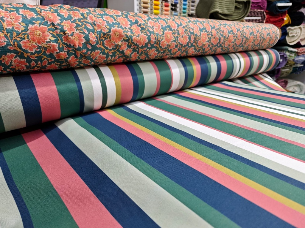 Half panama rayas verde marino