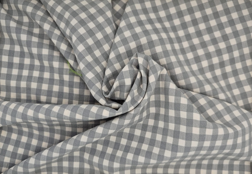 Vichy seersucker crema gris