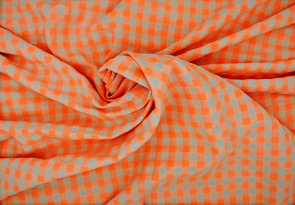 Vichy seersucker naranja fluor