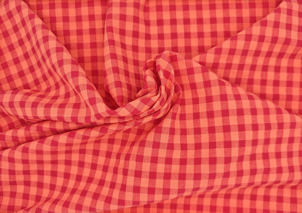 Vichy seersucker rojo coral