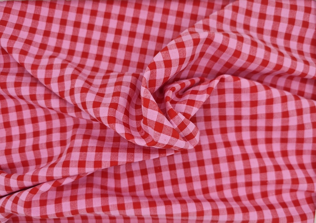 Vichy seersucker rosa rojo