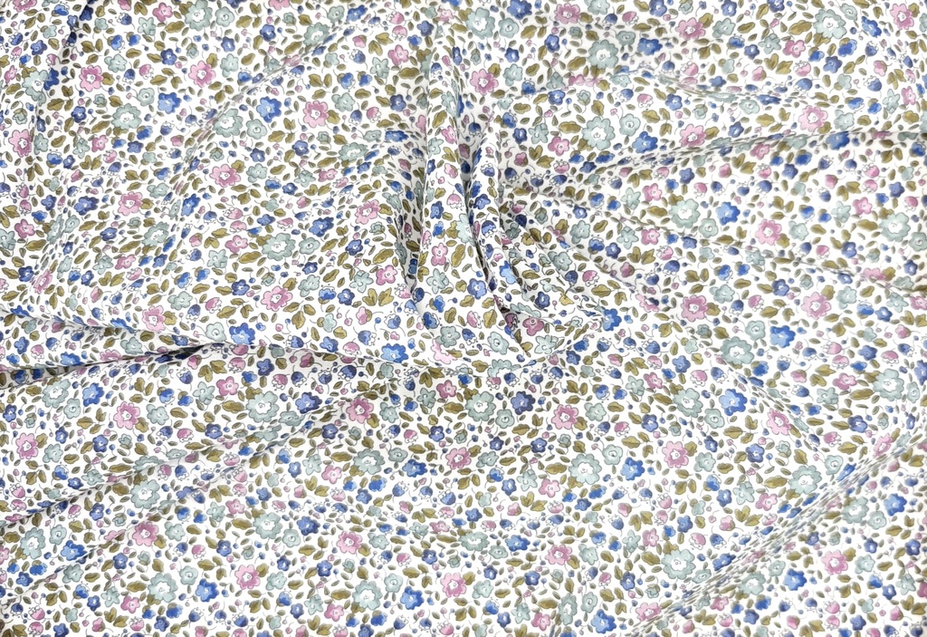 Voile florecita azul verde