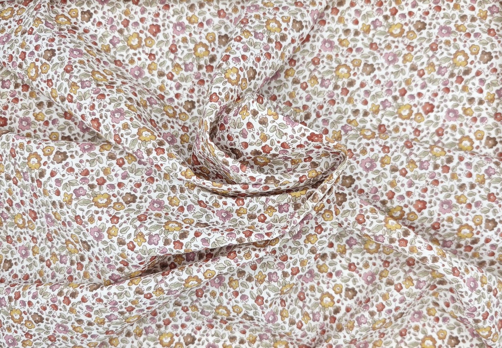 Voile florecita teja rosa