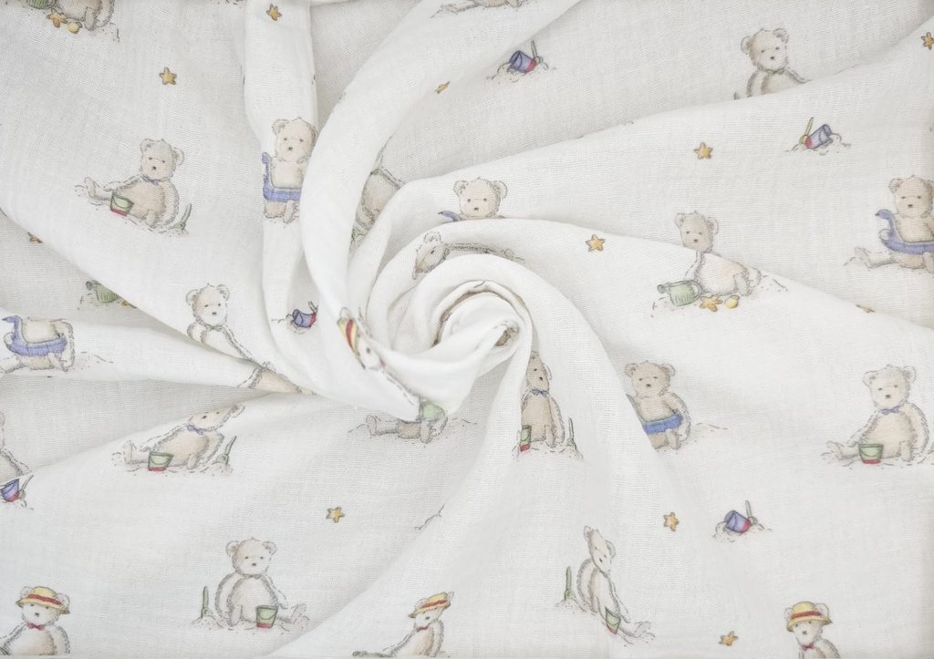 Muselina digital ositos beige