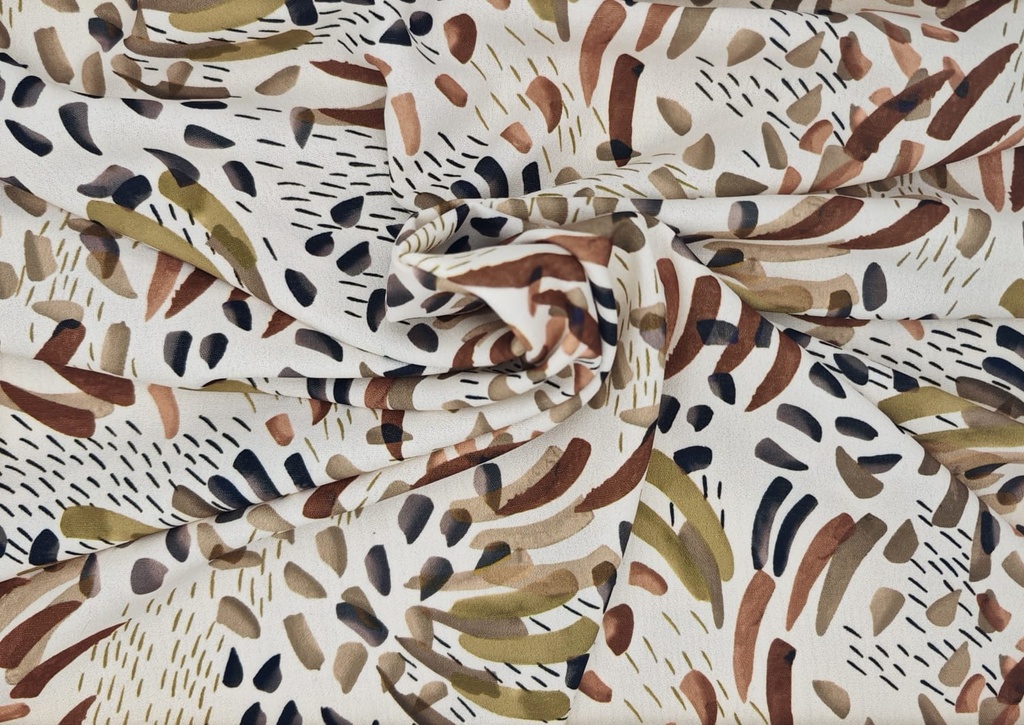 Crepé pinceladas beige marrón