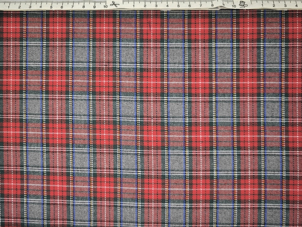 Cuadro tartán gris rojo