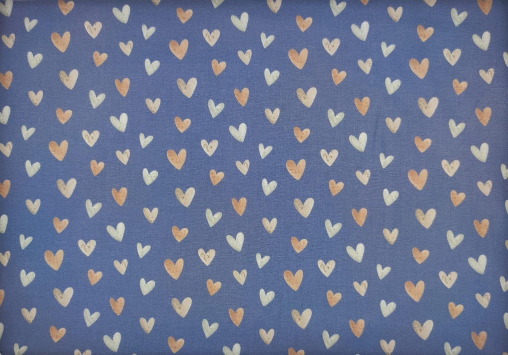 Popelin azul con corazones