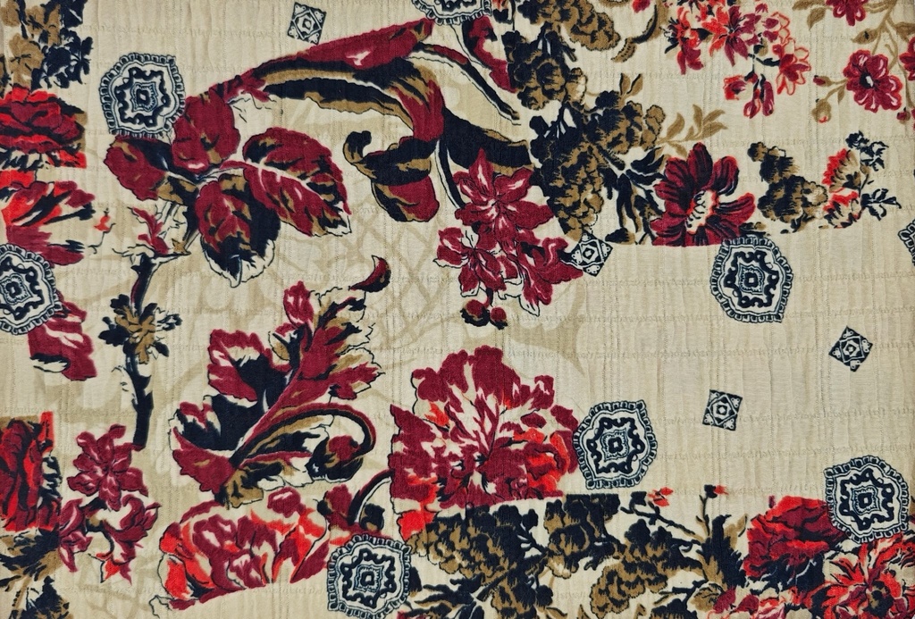 Stropicciato beige flores granates
