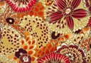 Microfibra flores beige teja