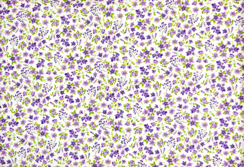 Algodón flor lila verde