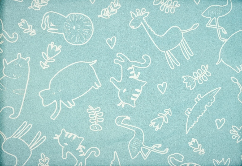 Algodón jungla celeste