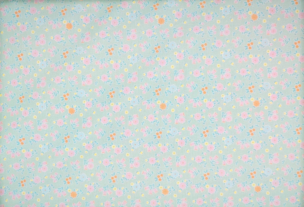 Algodón flor liberty agua rosa