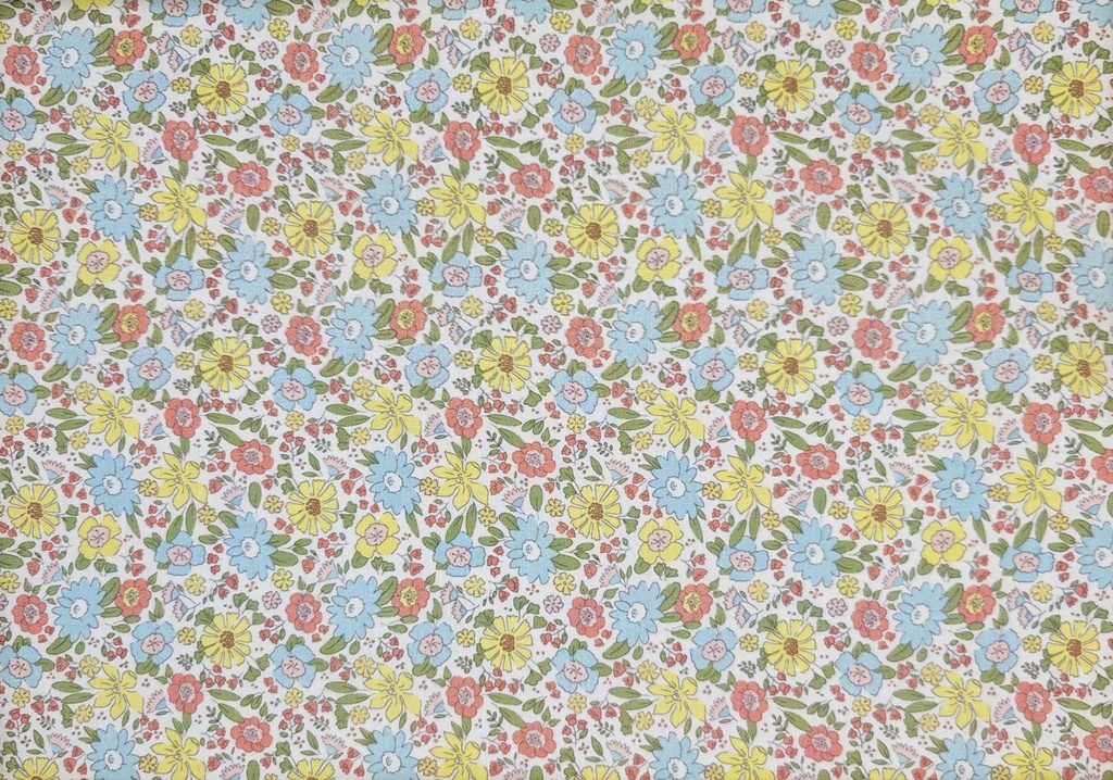 Algodón flor liberty amarillo coral