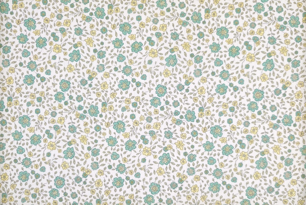 Voile flor verde amarillo