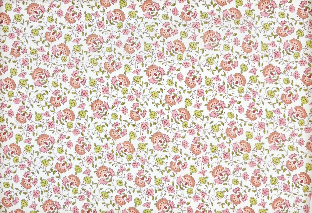 Voile flor rosa verde