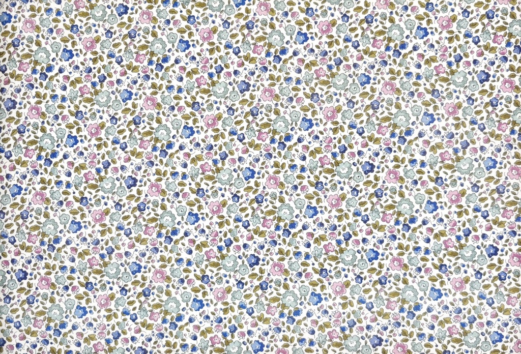 Voile florecita azul verde