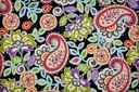 Popelin negro cachemir multicolor