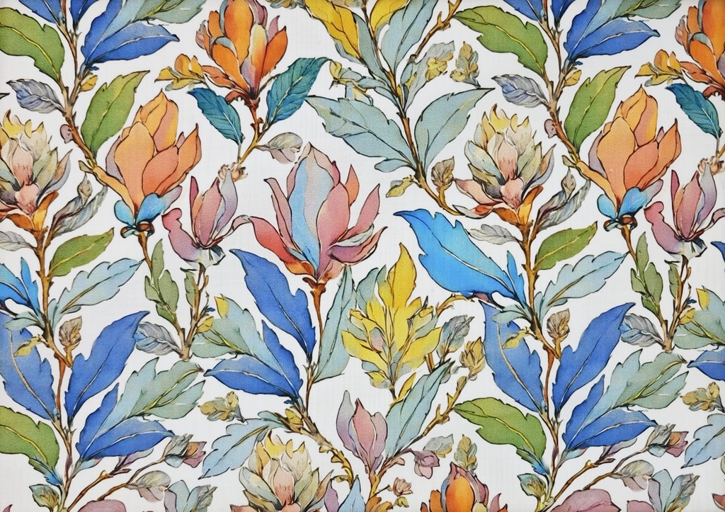 Popelín flor colores neutros