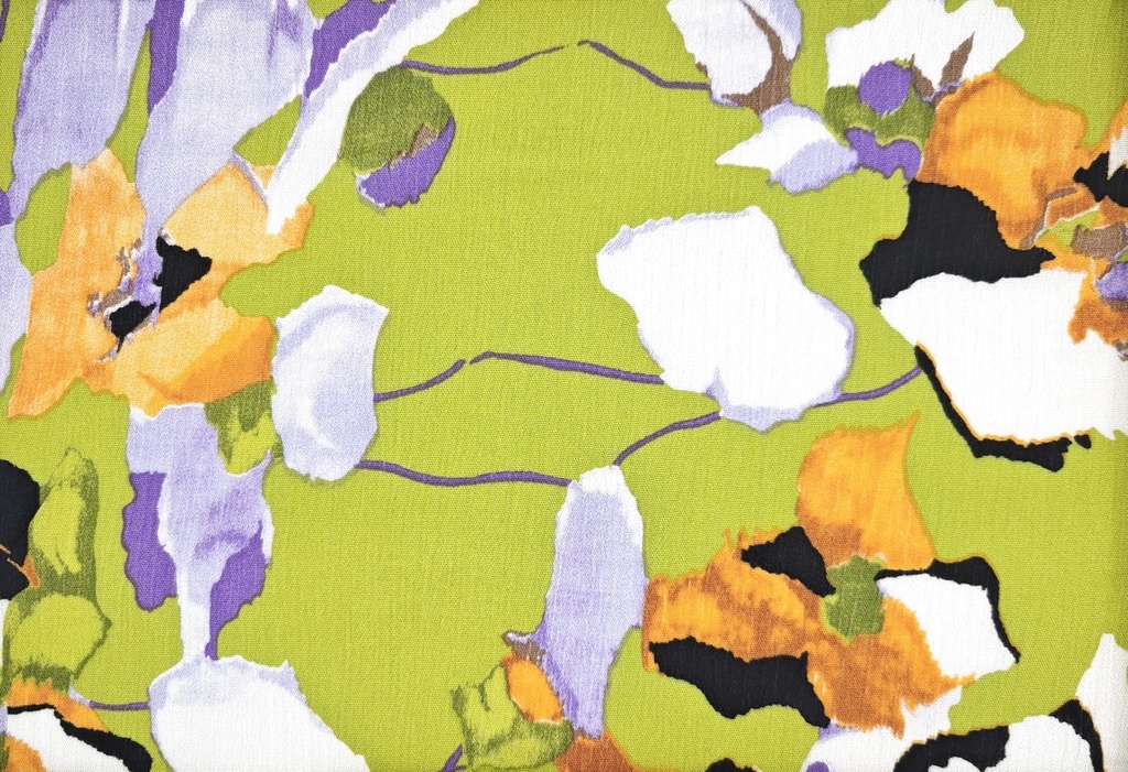 Viscosa bambula verde flor lila