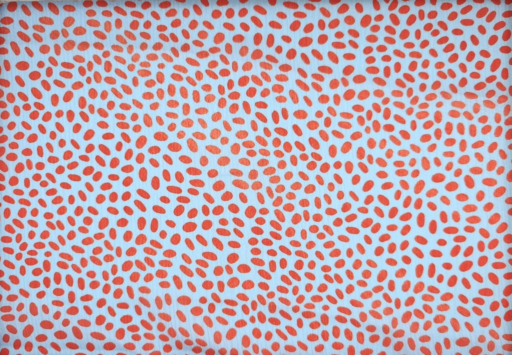 Satén lunares azul rojo