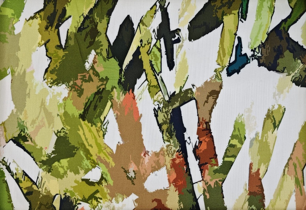 Satén beige palmas negro (copia)