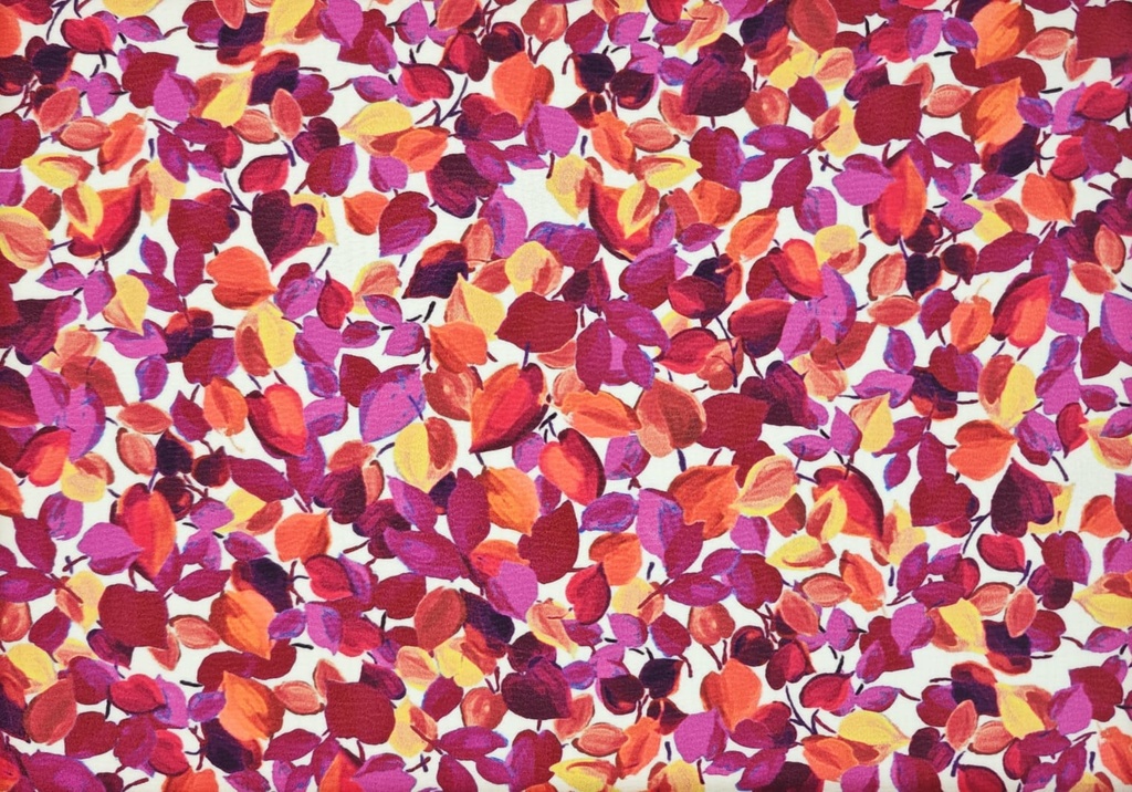 Crepé hojitas fucsia naranja ocre