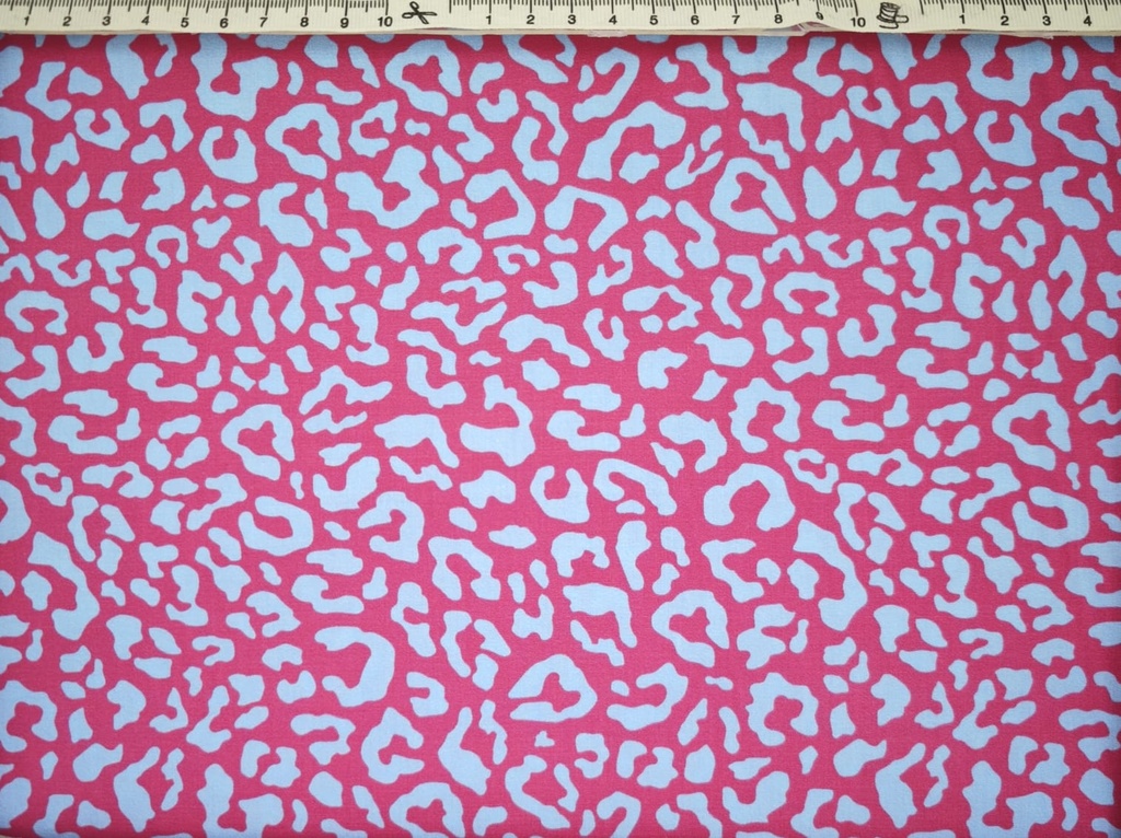 Algodón leopardo fucsia turquesa (copia)