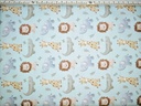 Algodón verde agua animalitos