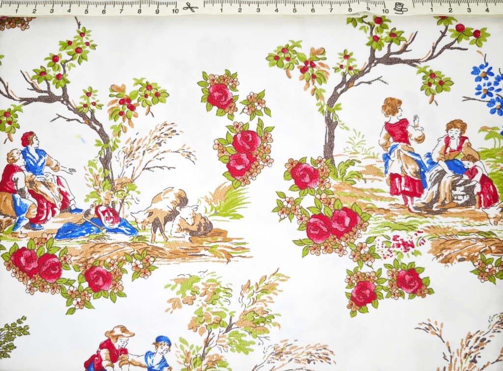 Viella Toile de Jouy rojo