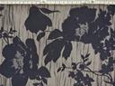 Brocado negro flor beige