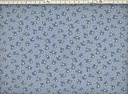 Muselina azul florecitas ocre