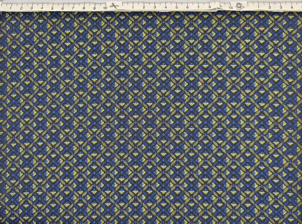 Jacquard  strech rombito azul