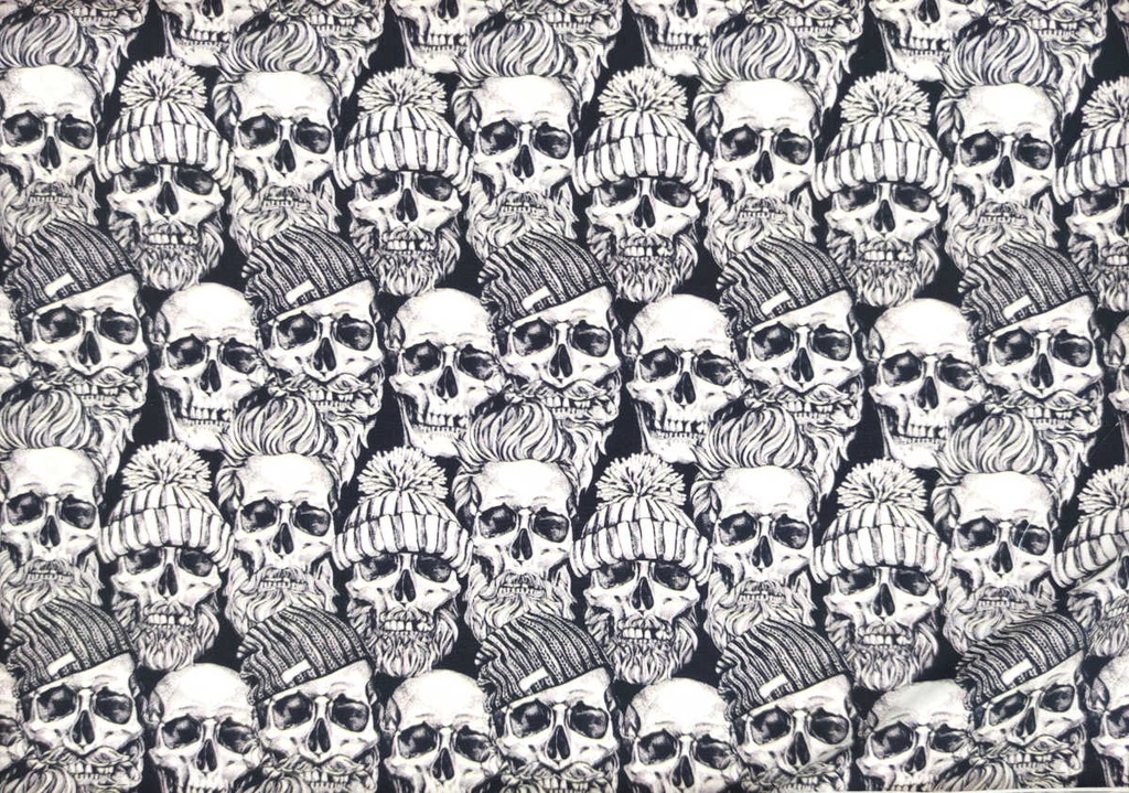 Popelin calaveras negro
