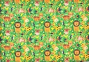 Popelín Selva verde animales en naranja