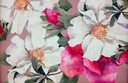 Georgette rosa palo flores