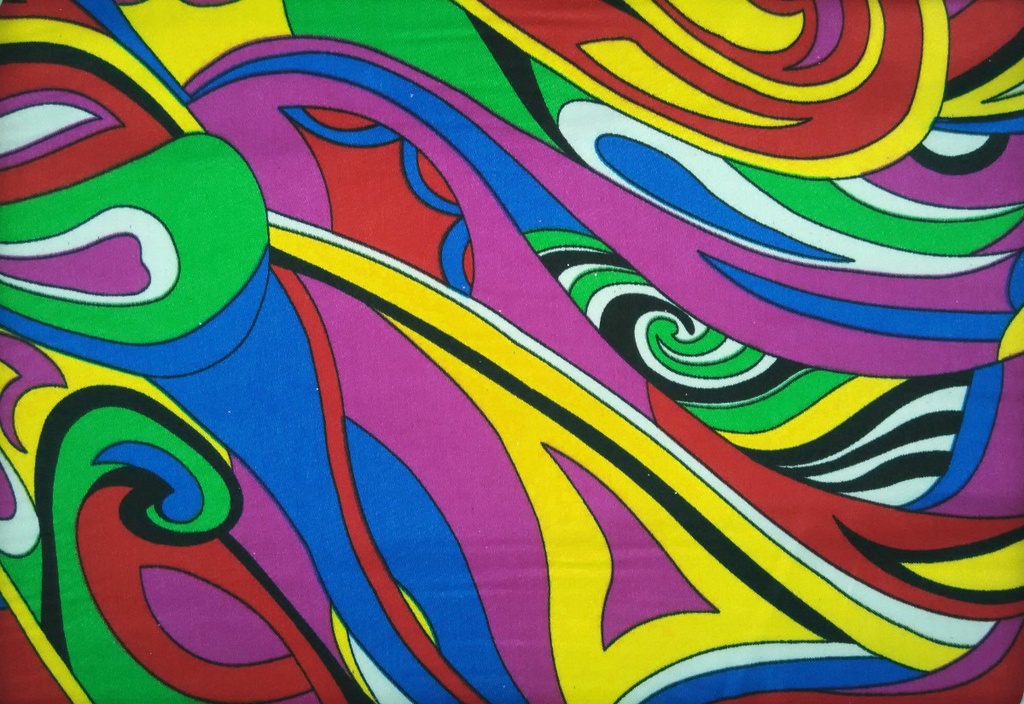 Raso psicodelias multicolor