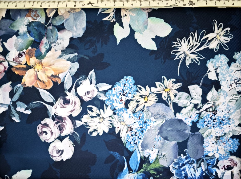 Mikado  flores azul marino azul verde