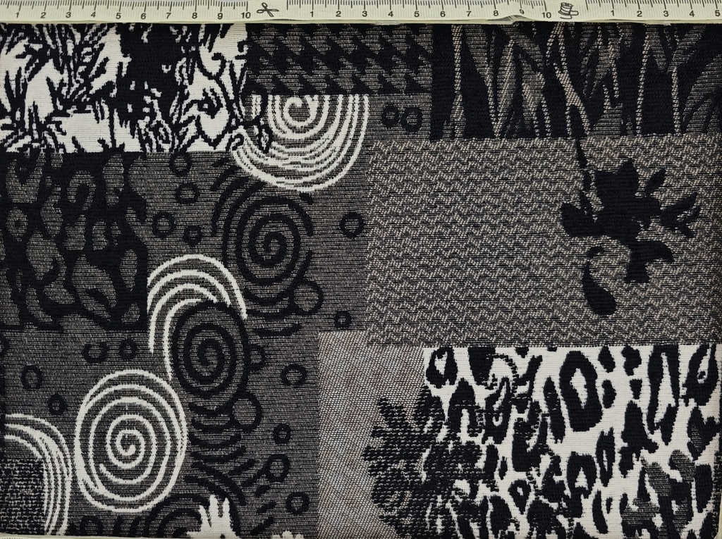 Tapicería jacquard cuadros gris