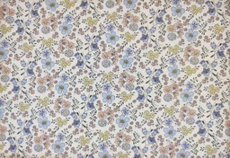 [Viyella cotton estp. digital] Viella beige flores celeste multicolor