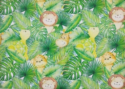 [15713/050 TRICOT 200GSM DIGI] Punto leones selva verde pistacho amarillo ocre