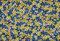 [209] Satén  flores azul amarillo