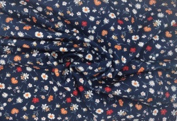 [cov061] Viscosa crep flores marino rojo blanco
