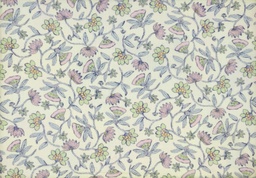 Popelin Viena crudo flores rosa azul﻿