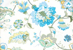 Piqué jacquard flores turquesas﻿